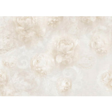 Eine Fototapete mit hellbeigen Blumen und Pfingstrosen, die in jedem Raum eine ruhige und anspruchsvolle Atmosphäre schafft.