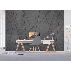 Eine Fototapete mit Linien auf Beton, ideal für die Verbesserung eines industriellen Stils in einem Büro.