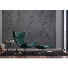 Eine Fototapete mit Linien auf Beton, perfekt für einen schlanken und modernen Look in einem Wohnzimmer.