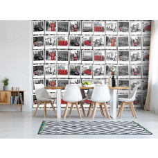 Eine Fototapete von London, mit einer Fotocollage von Big Ben und Tower Bridge, ideal für das Wohnzimmer...