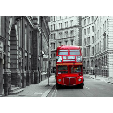Eine Fototapete eines Londoner Busses, ein Symbol der Stadt, ideal für einen klassischen Look.