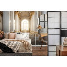 Fototapete eines luxuriösen Gebäudes mit goldenen Säulen im Vliestapetenstil für ein Schlafzimmer.