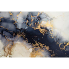 Fototapete aus luxuriösem Goldmarmor in Kombination mit anthrazitgrauen Tönen für einen stilvollen und modernen Look.