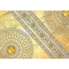 Ein halbes goldenes Mandala, indisches Muster in einer abstrakten Fototapete mit raffinierten Details...