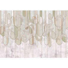 Fototapete mit Marmor- und Goldverzierungen, mit einer subtilen Steinstruktur, die ihr ein schickes Aussehen verleiht.