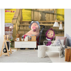 Eine Fototapete von Mascha und dem Bären für ein Babyzimmer mit Vliestapete.