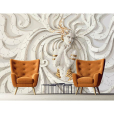 Eine Fototapete mit einer Medusa-Skulptur in einem künstlerischen Stil für verschiedene Räume...