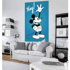 Eine Fototapete mit Mickey Mouse, der 