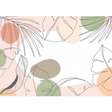 Eine Fototapete mit minimalistischem Design in sanften Pastellfarben.