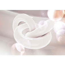 Moderne Kunst auf Fototapete, mit 3D-Effekten von Ringen in Farbe und Kunststil.