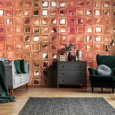 Eine Mosaļek-Glas-Fototapete als Kunst für das Wohnzimmer.