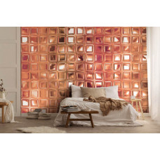 Eine Mosaļek-Glas-Fototapete als Kunst für das Schlafzimmer.