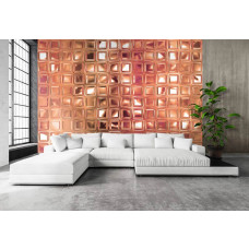 Eine Mosaļek-Glas-Fototapete als Kunst für das Wohnzimmer.