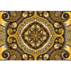 Gold und gelbes Mosaikmuster, abstrakte Fototapete mit geometrischen Formen für einen modernen Raum.