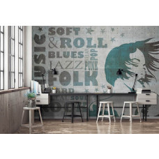 Eine Fototapete mit einer Musiktafel für ein Büro.