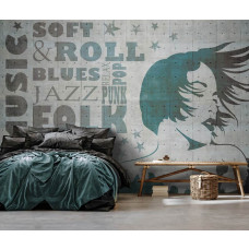 Eine Fototapete mit einer Musiktafel für ein Schlafzimmer.