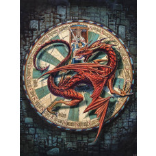 Fototapete mit dem roten Drachen der Tafelrunde, Thema Fantasy.