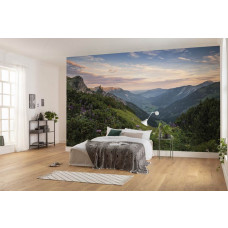 Eine Fototapete des wunderschönen Naturparks Allgäuer Hochalpen in den Alpen, ideal für ein Schlafzimmer.