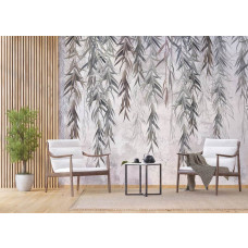 Fototapete Natur trifft Industrial mit Hängepflanzen im Geschäftsraum, wobei die Pflanzen das industrielle Design für eine frische, kreative Arbeitsumgebung ergänzen.