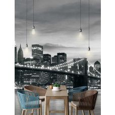 Eine Fototapete der ikonischen New Yorker Brücke im urbanen Stil, für einen modernen und coolen Look. Perfekt für das Esszimmer, um einen lebendigen und modernen Touch zu schaffen.