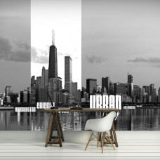 Eine Fototapete der ikonischen New York und Chicago Skyline, passend für ein Büro.