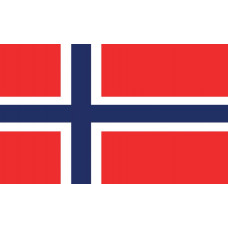 Norwegische Flagge auf Fototapete, bunt und ikonisch.