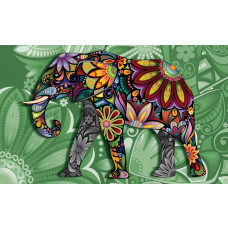 Abstrakte Fototapete mit Elefanten im Kunststil, einzigartige Komposition.