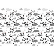 Fototapete mit Pandabären zwischen Wolken, süß für Babyzimmer.