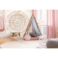 Eine Fototapete von Pastell Mandala Malerei Kunst im Kinderzimmer.