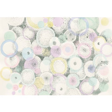 Pastellfarbene Kreise, kunstvoll dargestellt auf dieser fröhlichen Fototapete.