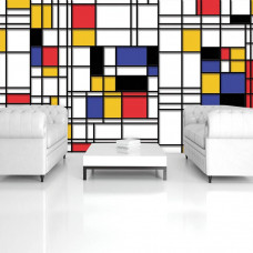 Eine Fototapete mit Piet Mondrian Komposition Kunstgemälde für den Geschäftsraum.