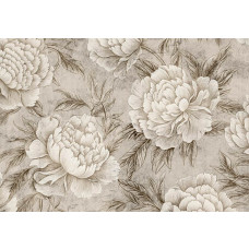 Fototapete mit Pfingstrosen im japanischen Stil, mit dem Schwerpunkt auf Eleganz und Natur.