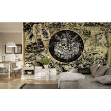 Eine Fototapete mit Jack Sparrow aus Fluch der Karibik für das Kinderzimmer.