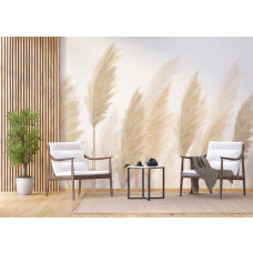 Ein Fototapete mit Federn in einem Geschäftsraum, perfekt für eine stilvolle und beruhigende Arbeitsumgebung mit einem natürlichen Touch.