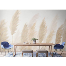 Ein Fototapete mit Federn in einem stimmungsvollen Büro, bei dem die zarten und detaillierten Federn eine luxuriöse und harmonische Ausstrahlung verleihen.