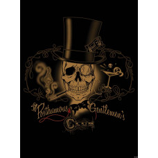 Postumous Gentlemen's Club Fototapete mit Schädeln, Alchemie Thema.