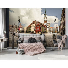 Eine Fototapete der polnischen Stadt Poznan mit einem Stadtbild.