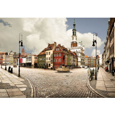 Poznan Panorama, Fototapete mit einem Blick auf polnische Denkmäler und Gebäude, ideal für einen städtischen Raum.