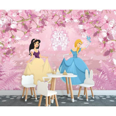 Eine Fototapete mit einem Prinzessinnenschloss aus einem Märchen für das Babyzimmer.