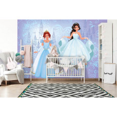 Eine Fototapete mit einer Prinzessin Ball Schloss für Kinderzimmer und Babyzimmer.