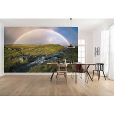 A photo wallpaper of the rainbow island of Vagar, featuring a lush natural landscape.