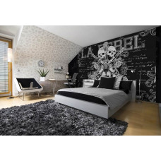 Eine Rock Fototapete mit Gitarre und Totenkopf Kunst für Kinderzimmer.