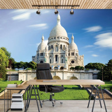 Eine Fototapete von Sacré-Coeur auf Montmartre in Paris für das Büro.