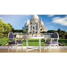 Eine Fototapete von Sacré-Coeur auf Montmartre in Paris für die Küche.
