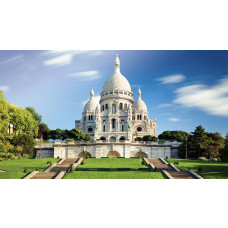 Fototapete von Sacré-Coeur auf Montmartre in Paris, ikonisches Gebäude.