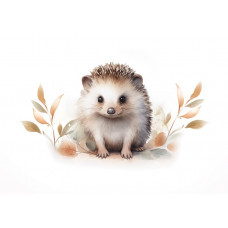 Fototapete eines niedlichen Igels, perfekt für eine natürliche und kinderfreundliche Atmosphäre.