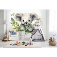 Fototapete eines niedlichen Koalabären in einem ruhigen Babyzimmer.