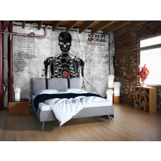 Fototapete Schießkarte mit Skelett und Alchemie-Thema für einen Schießstand im Schlafzimmer.