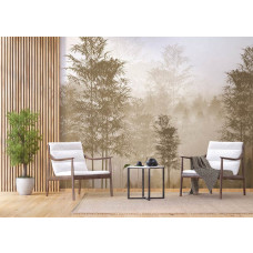 Fototapete mit einem sepiafarbenen Wald in einem Geschäftsraum, fügt der Arbeitsumgebung eine warme und inspirierende Note hinzu.