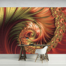 Eine Fototapete von eleganten roten Federn, mit abstrakter Kunst für das Büro.